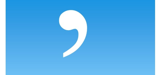 apostrophe, blue background