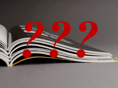 Book with question marks — contronym