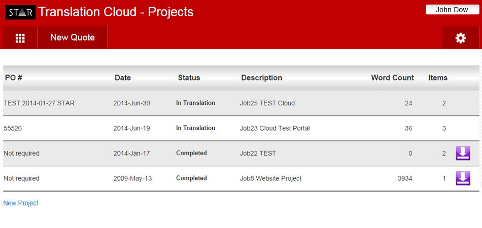 STAR Cloud Project Tracker