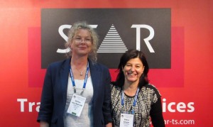 Petra and Ulrike at the convention centre in Dublin