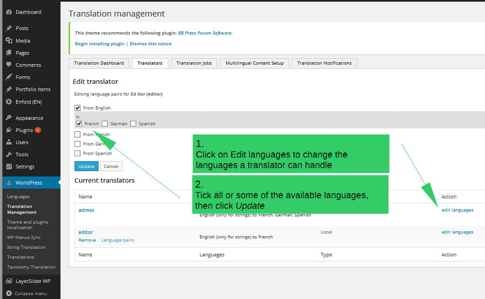 WordPress Translation Management