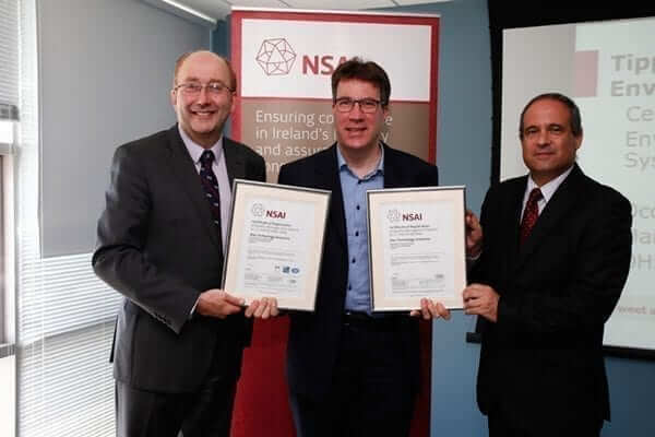 Paul Quigley was presented with ISO 9001 and EN 15038 certifications for quality standards