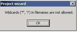 Wildcards error message