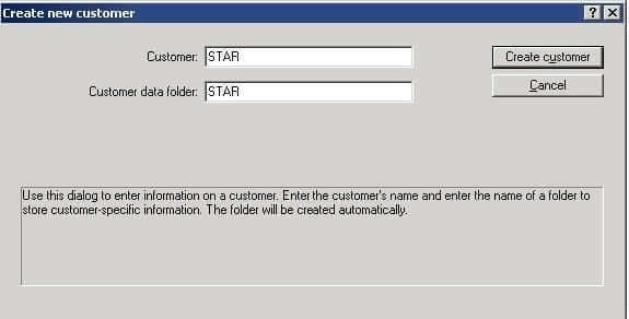 Create new customer window