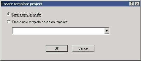 Create project template window