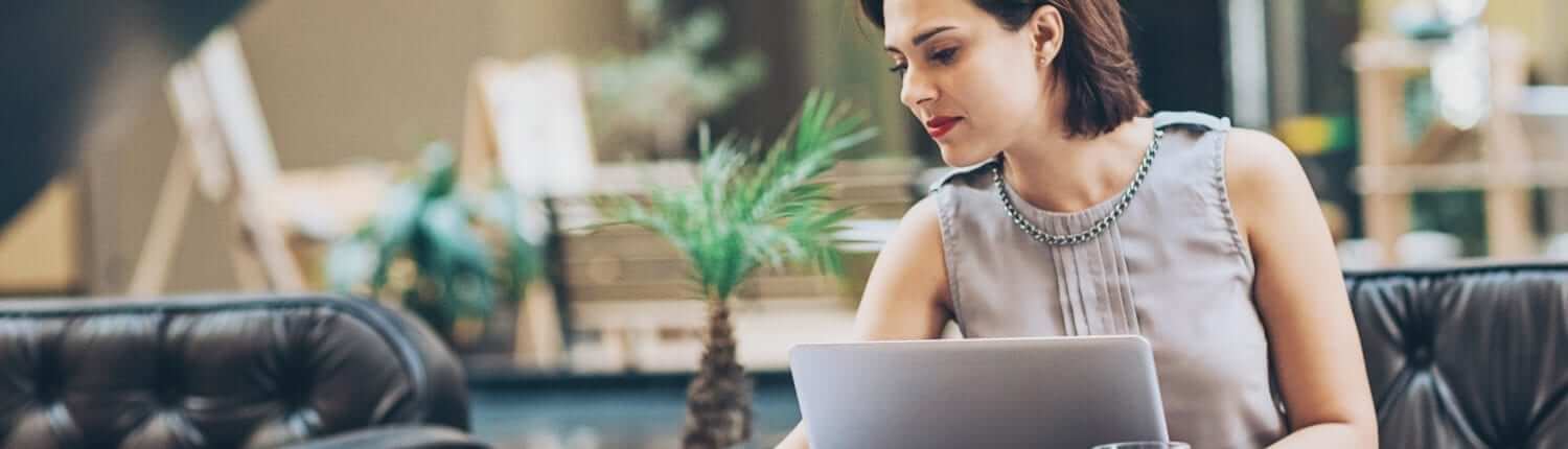 business woman looking at documents